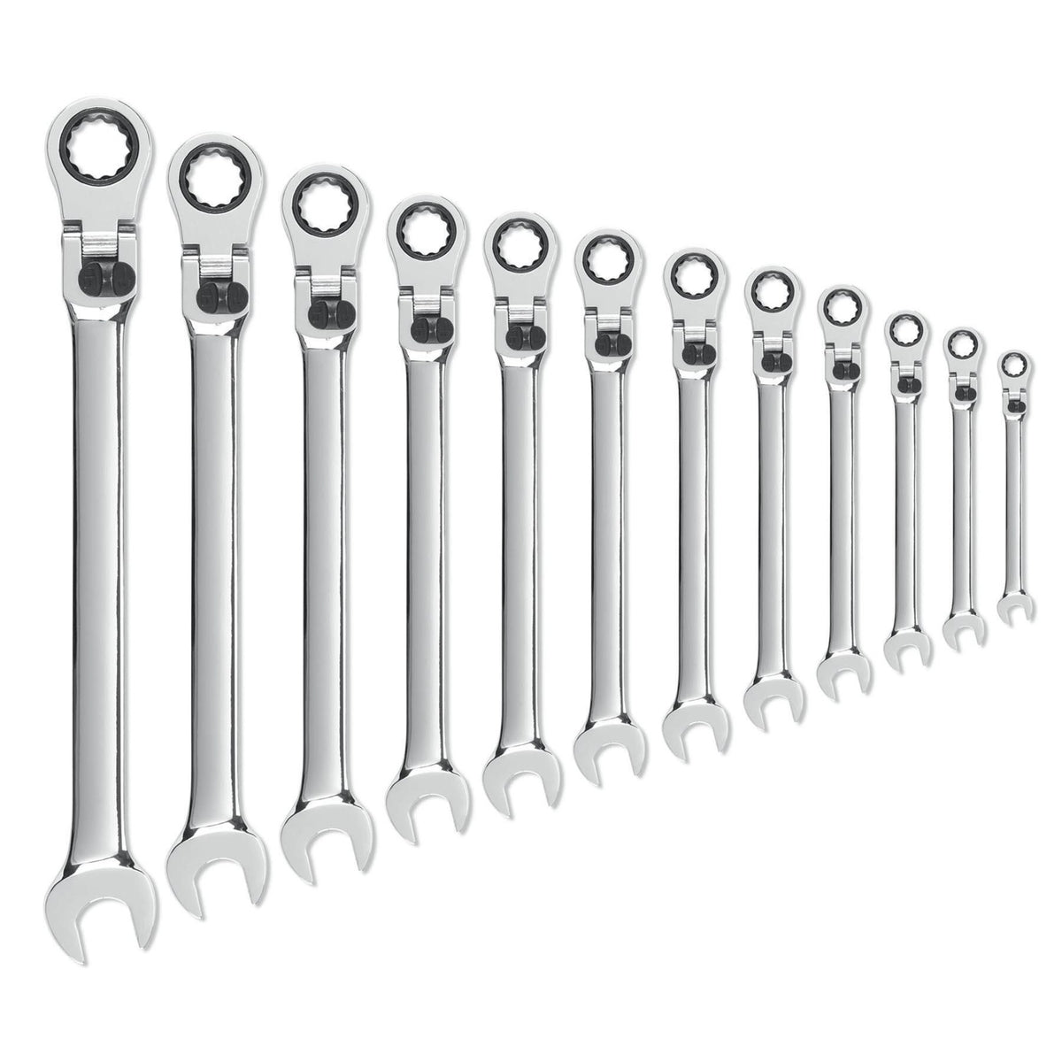 Gearwrench® 12Pc 72-Tooth 12-Point Metric XL Locking Flex Head Ratcheting Wrench Set | Accent Tools