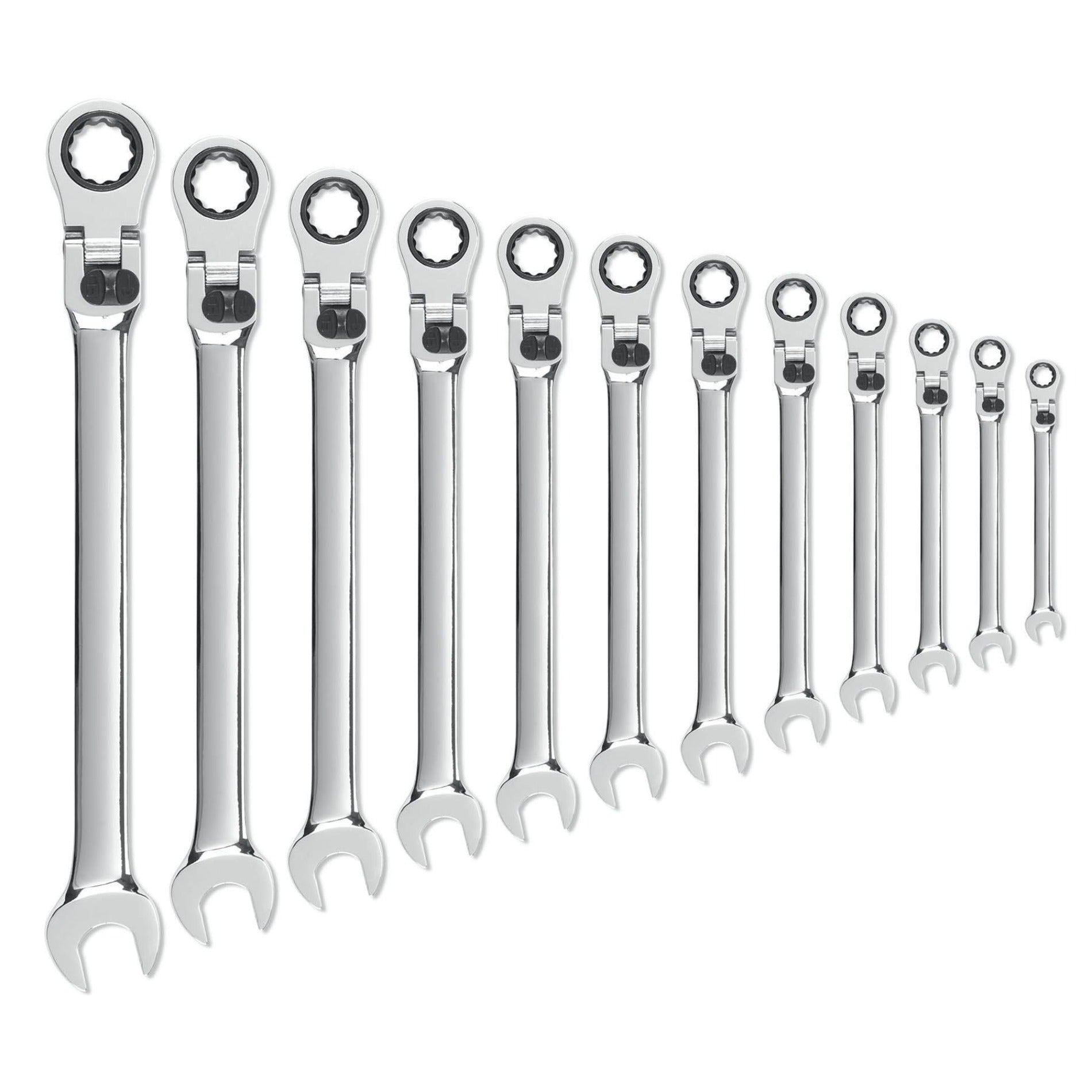 Gearwrench® 12Pc 72-Tooth 12-Point Metric XL Locking Flex Head Ratcheting Wrench Set | Accent Tools
