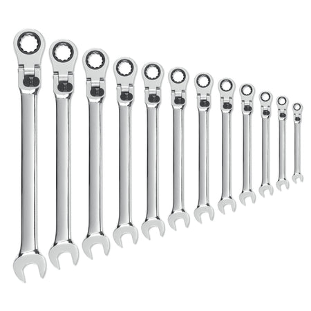 Gearwrench® 12Pc 72-Tooth 12-Point Metric XL Locking Flex Head Ratcheting Wrench Set | Accent Tools