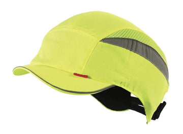 Esko fluoro yellow bump cap with short peak and retroreflective tape