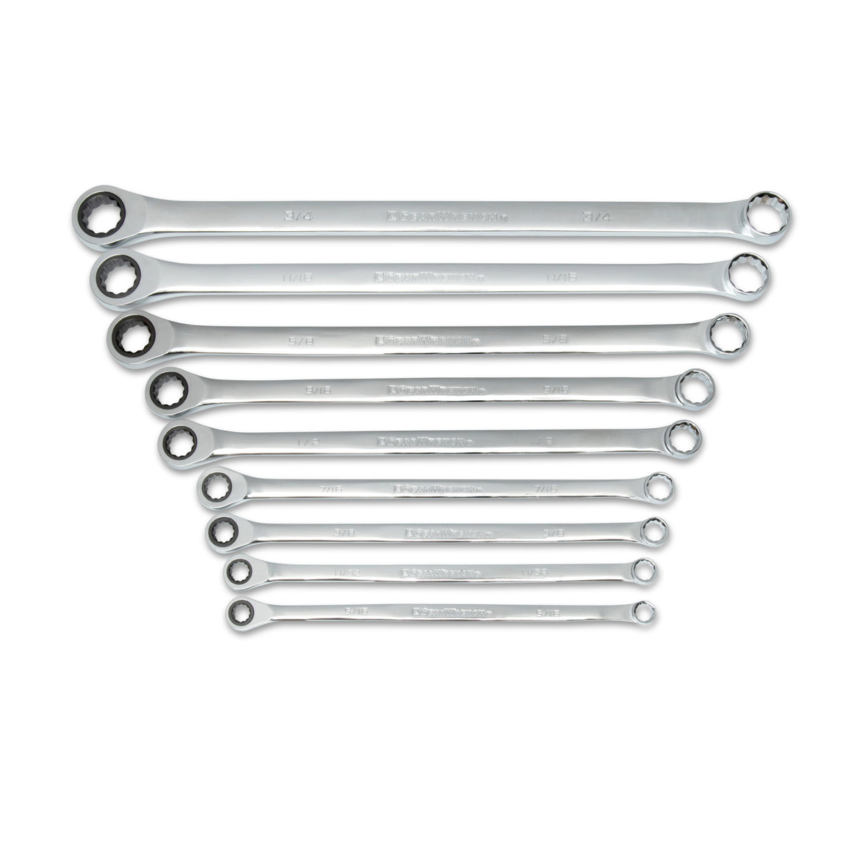 Gearwrench® 9Pc 72-Tooth 12-Point SAE XL GearBox Double Box Ratcheting Wrench Set | Accent Tools