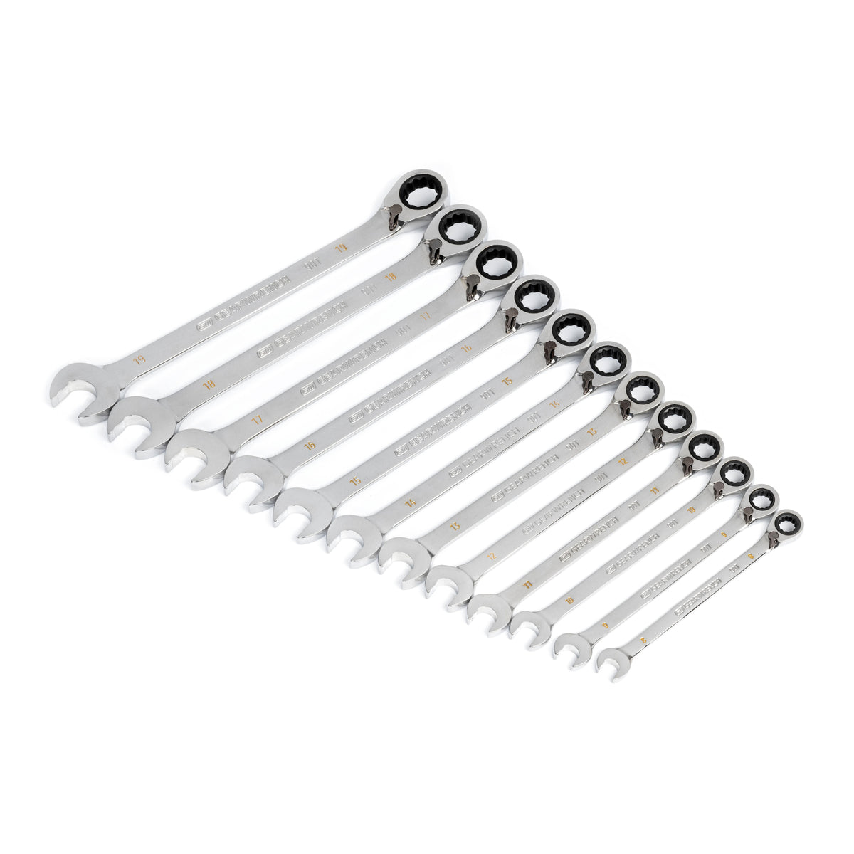 Gearwrench® 12Pc 90-Tooth 12-Point Metric Reversible Ratcheting Wrench Set | Accent Tools