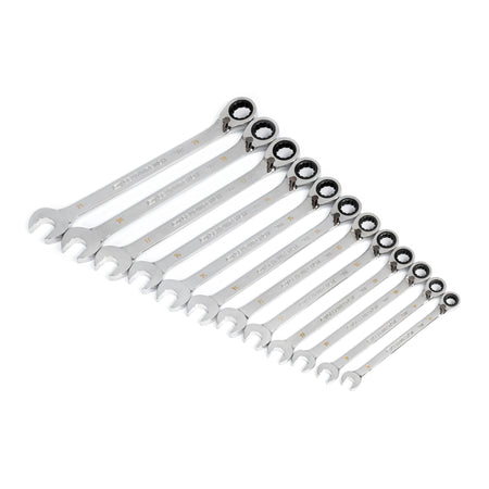 Gearwrench® 12Pc 90-Tooth 12-Point Metric Reversible Ratcheting Wrench Set | Accent Tools
