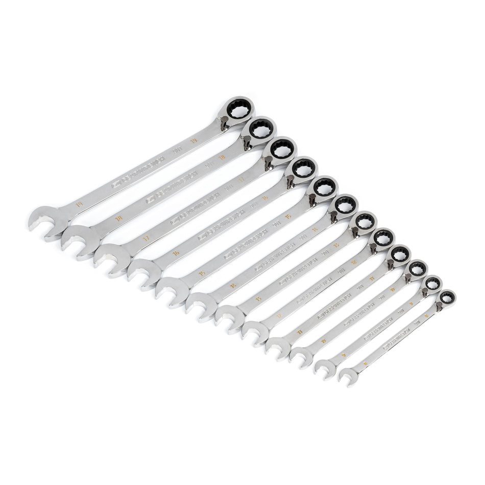 Gearwrench® 12Pc 90-Tooth 12-Point Metric Reversible Ratcheting Wrench Set | Accent Tools