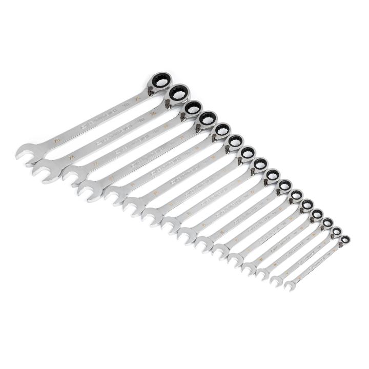 Gearwrench® 16 Piece 90-Tooth 12 Point Metric Reversible Ratcheting Wrench Set | Accent Tools