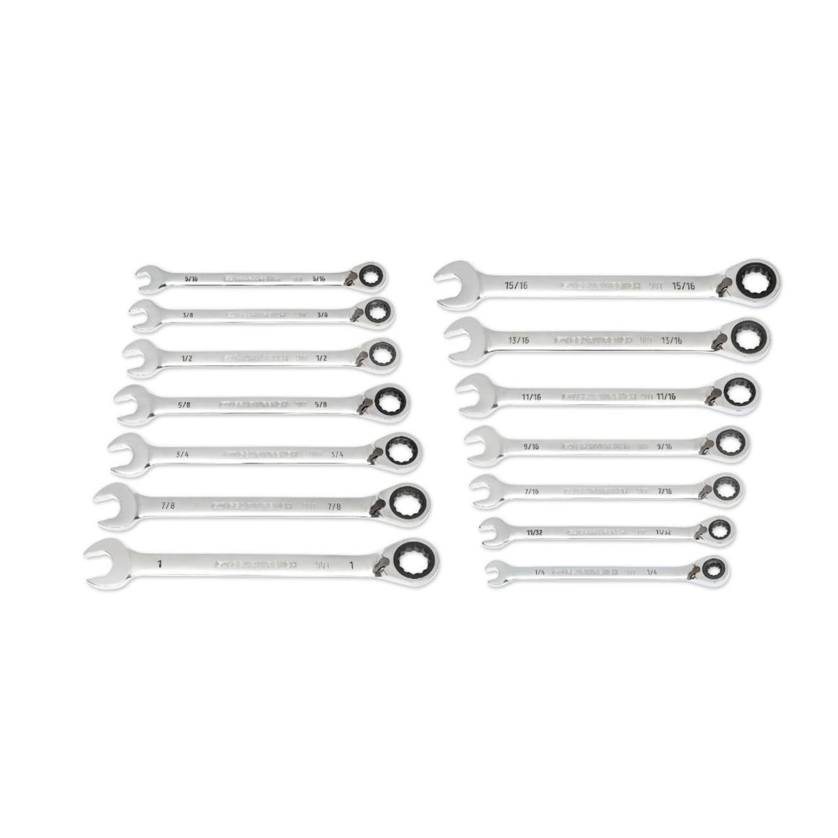 Gearwrench® 14Pc 90-Tooth 12-Point SAE Reversible Ratcheting Wrench Set | Accent Tools