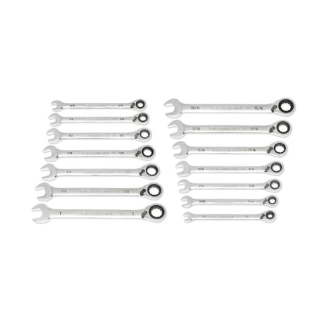 Gearwrench® 14Pc 90-Tooth 12-Point SAE Reversible Ratcheting Wrench Set | Accent Tools