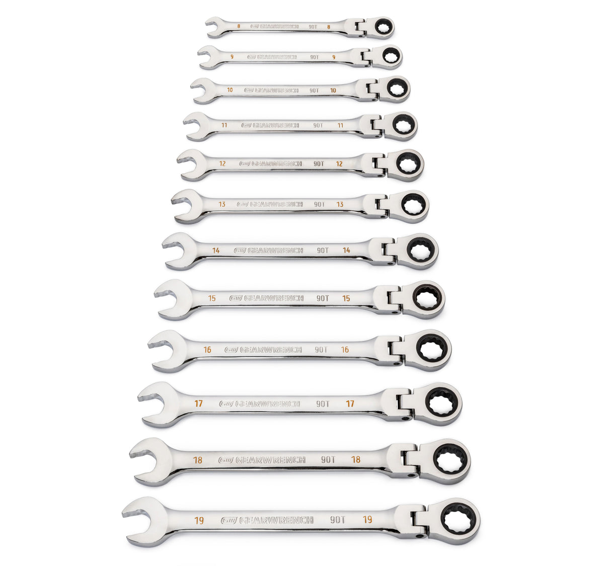 Gearwrench® 12Pc 90-Tooth 12-Point Flex Head Ratcheting Combination Metric Wrench Set | Accent Tools