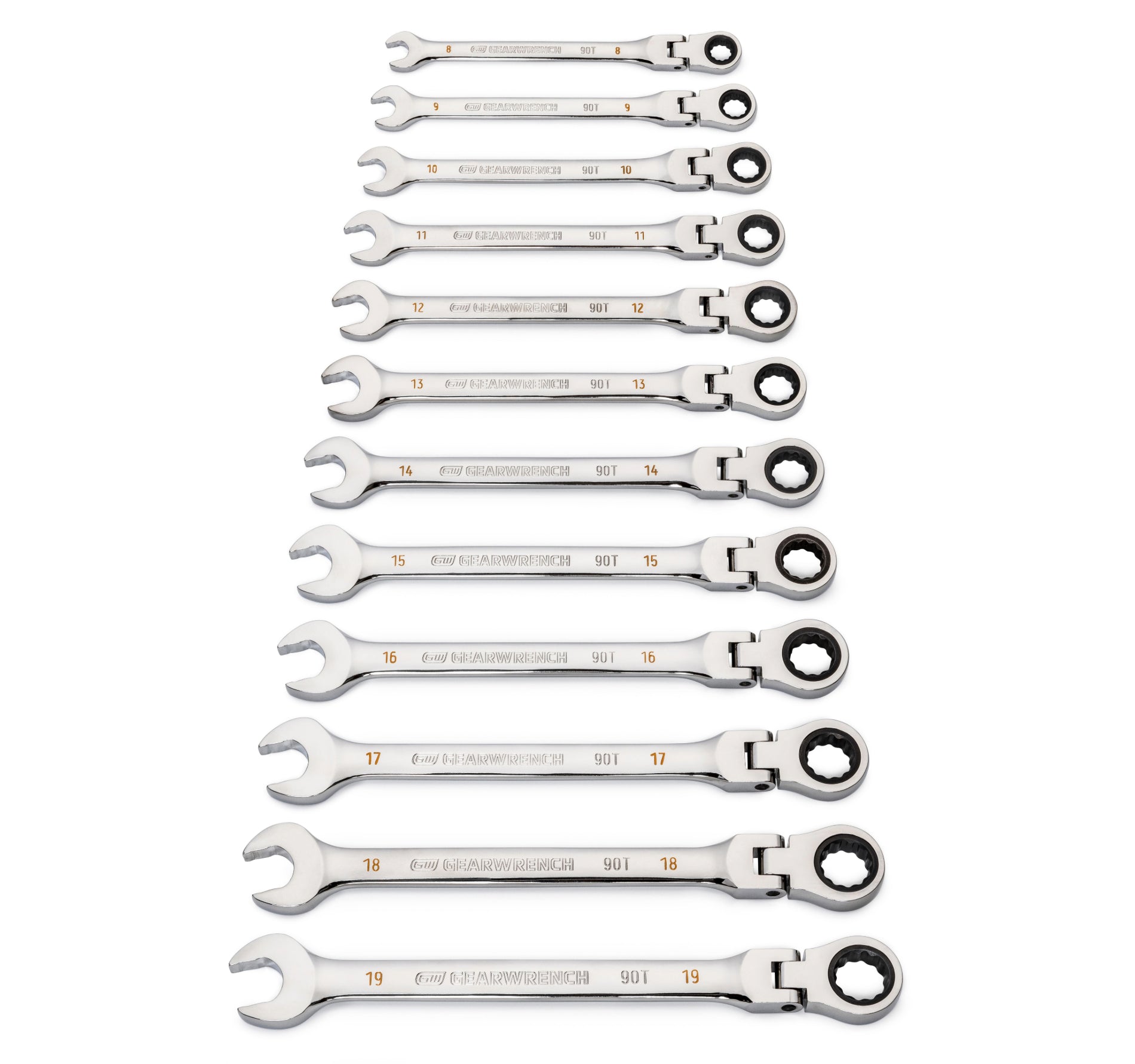 Gearwrench® 12Pc 90-Tooth 12-Point Flex Head Ratcheting Combination Metric Wrench Set | Accent Tools