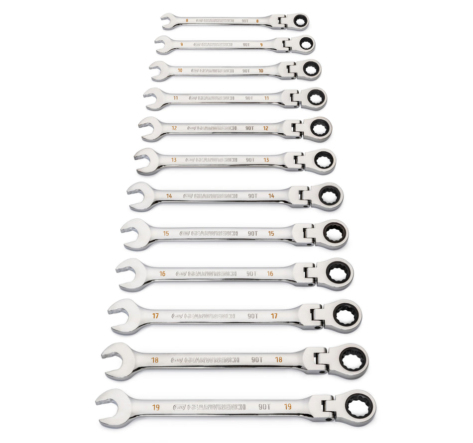 Gearwrench® 12Pc 90-Tooth 12-Point Flex Head Ratcheting Combination Metric Wrench Set | Accent Tools