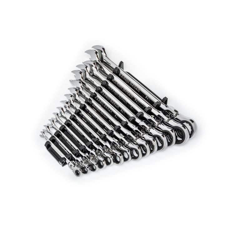 Gearwrench® 14 Piece 90-Tooth 12 Point Flex Head Ratcheting Combination SAE Wrench Set | Accent Tools
