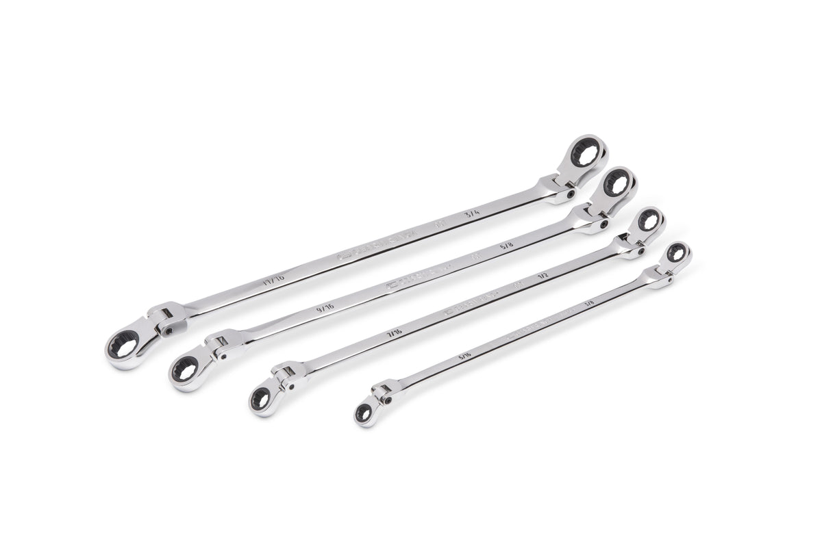 Gearwrench® 4Pc 90-Tooth 12 Point SAE GearBox Double Flex Ratcheting Wrench Set | Accent Tools