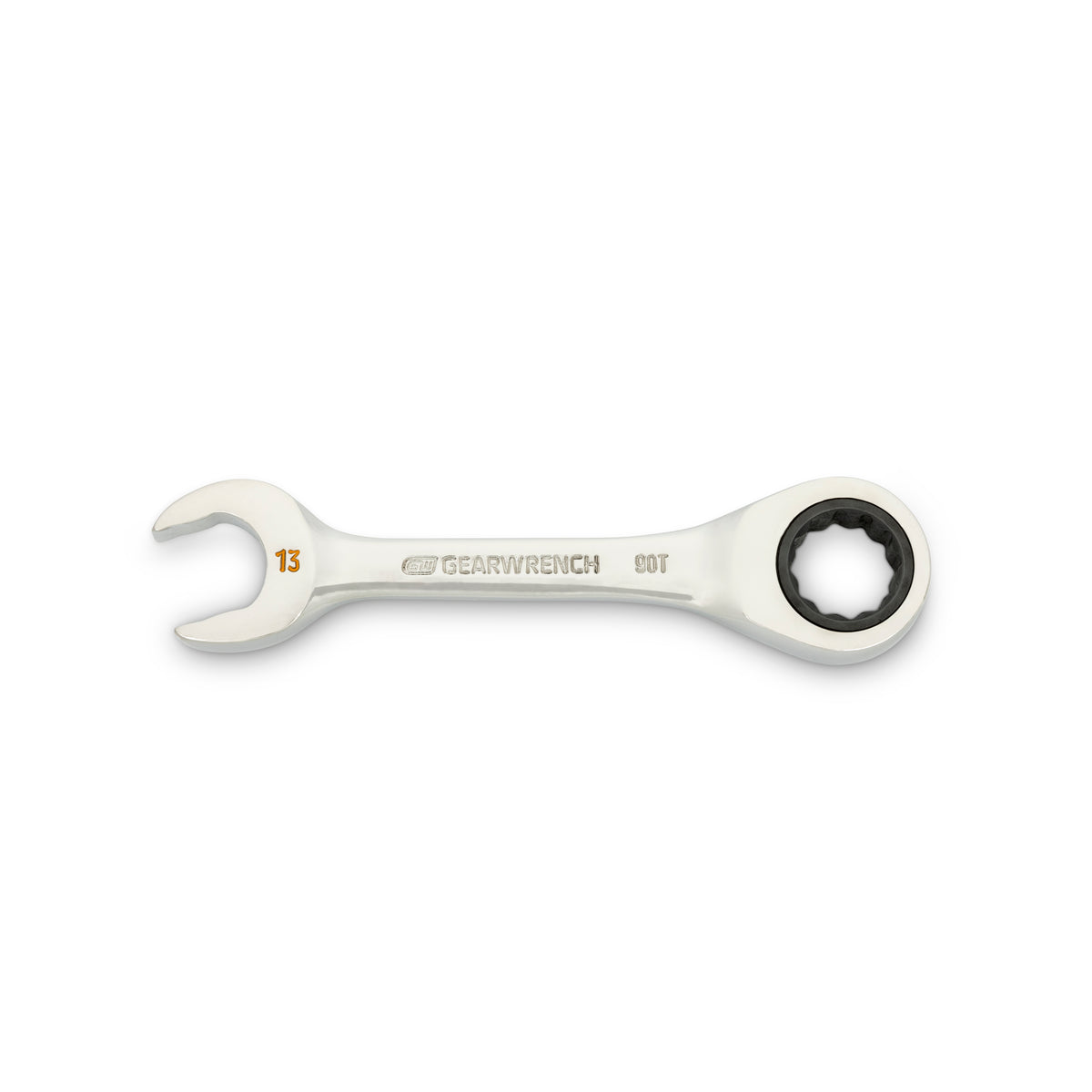 GEARWRENCH 13mm 90-tooth stubby combination ratcheting wrench with 4 degree swing arc