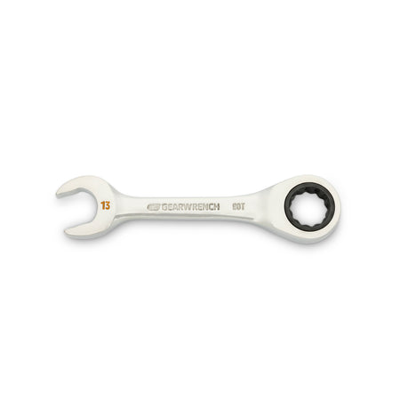 GEARWRENCH 13mm 90-tooth stubby combination ratcheting wrench with 4 degree swing arc