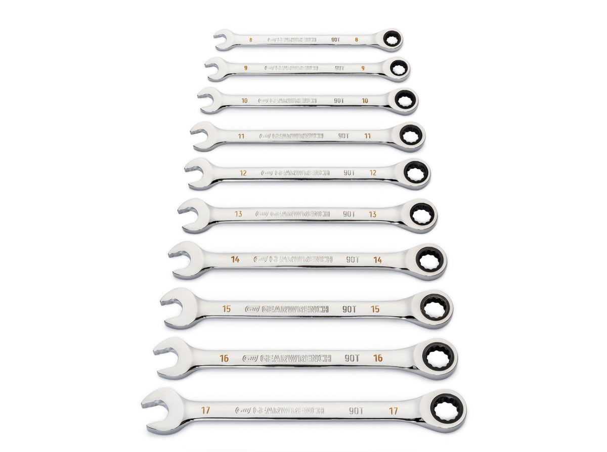 Gearwrench® 12Pc 90-Tooth 12Pt Metric Combination Ratcheting Wrench Set | Accent Tools