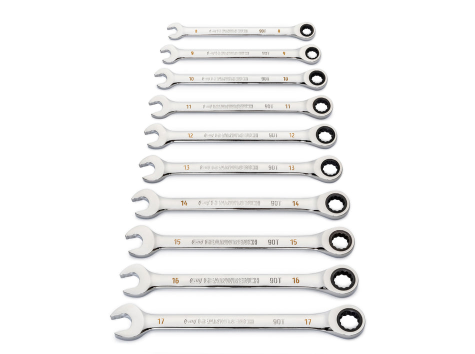 Gearwrench® 12Pc 90-Tooth 12Pt Metric Combination Ratcheting Wrench Set | Accent Tools