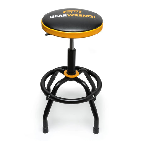 GEARWRENCH adjustable height swivel shop stool with air shock seat adjustment