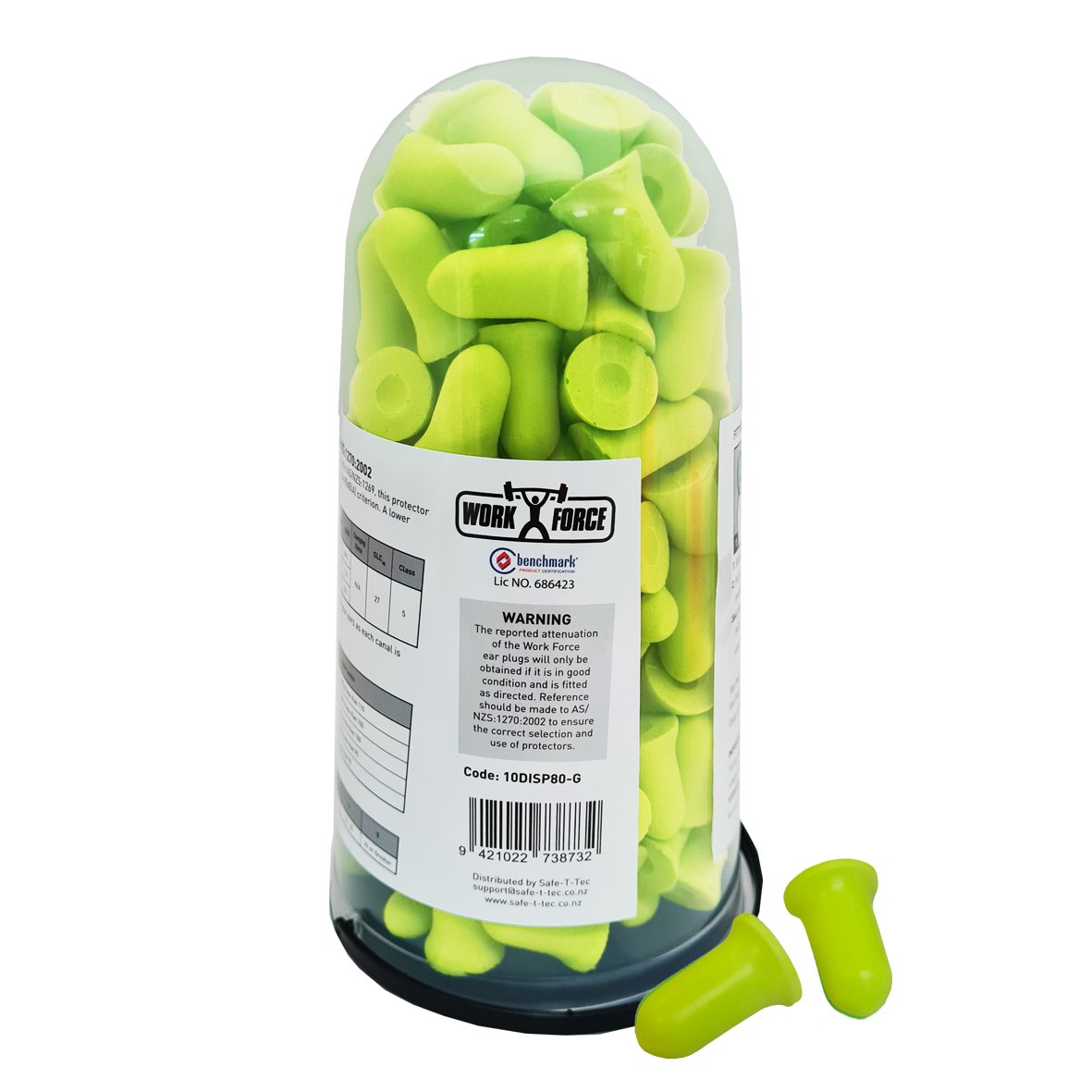 Earplug Dispencer, PK 80 Pairs, Green Bell Shape | Esko