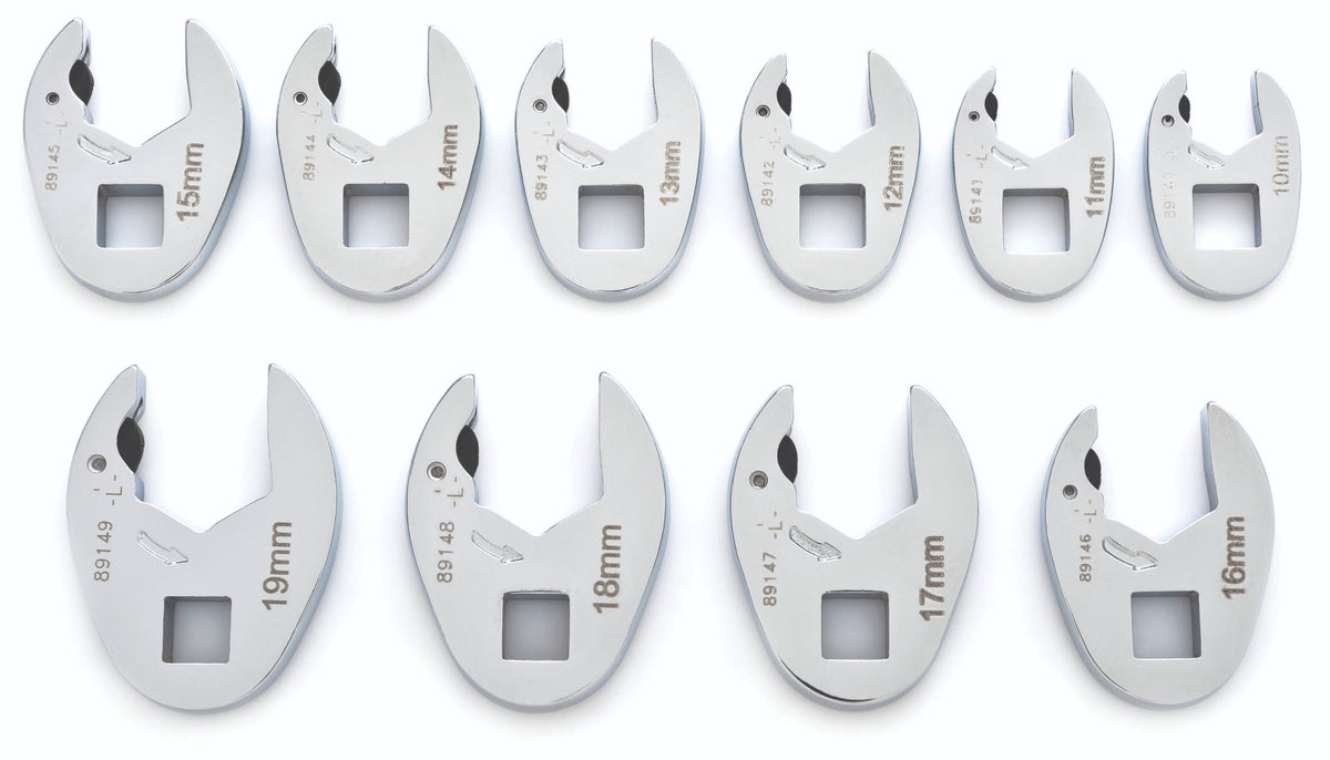 Gearwrench® 10Pc 3/8in. Drive Ratcheting Crowfoot Metric Wrench Set | Accent Tools