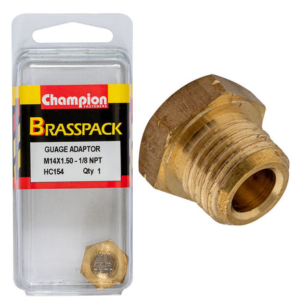 champion brass gauge adaptor m14x1 50 male to 1 8 npt female