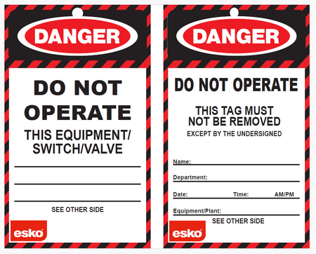 ISOLOCK lockout tag Do Not Operate 75 mm by 125 mm weather-resistant synthetic