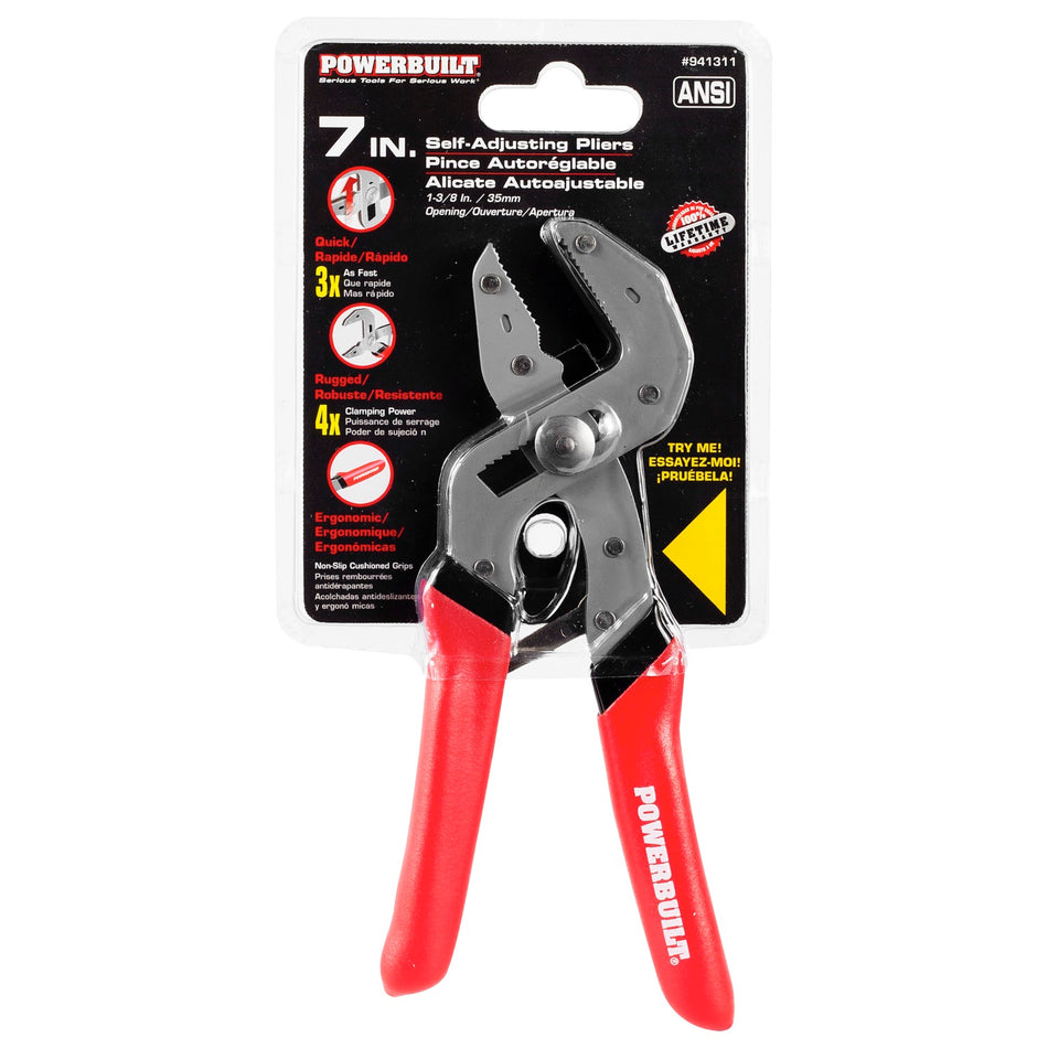 Powerbuilt Self-Adjusting Power Grip Pliers 175mm/7"