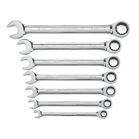Gearwrench® 7Pc 72-Tooth 12-Point Metric Combination Ratcheting Wrench Set | Accent Tools