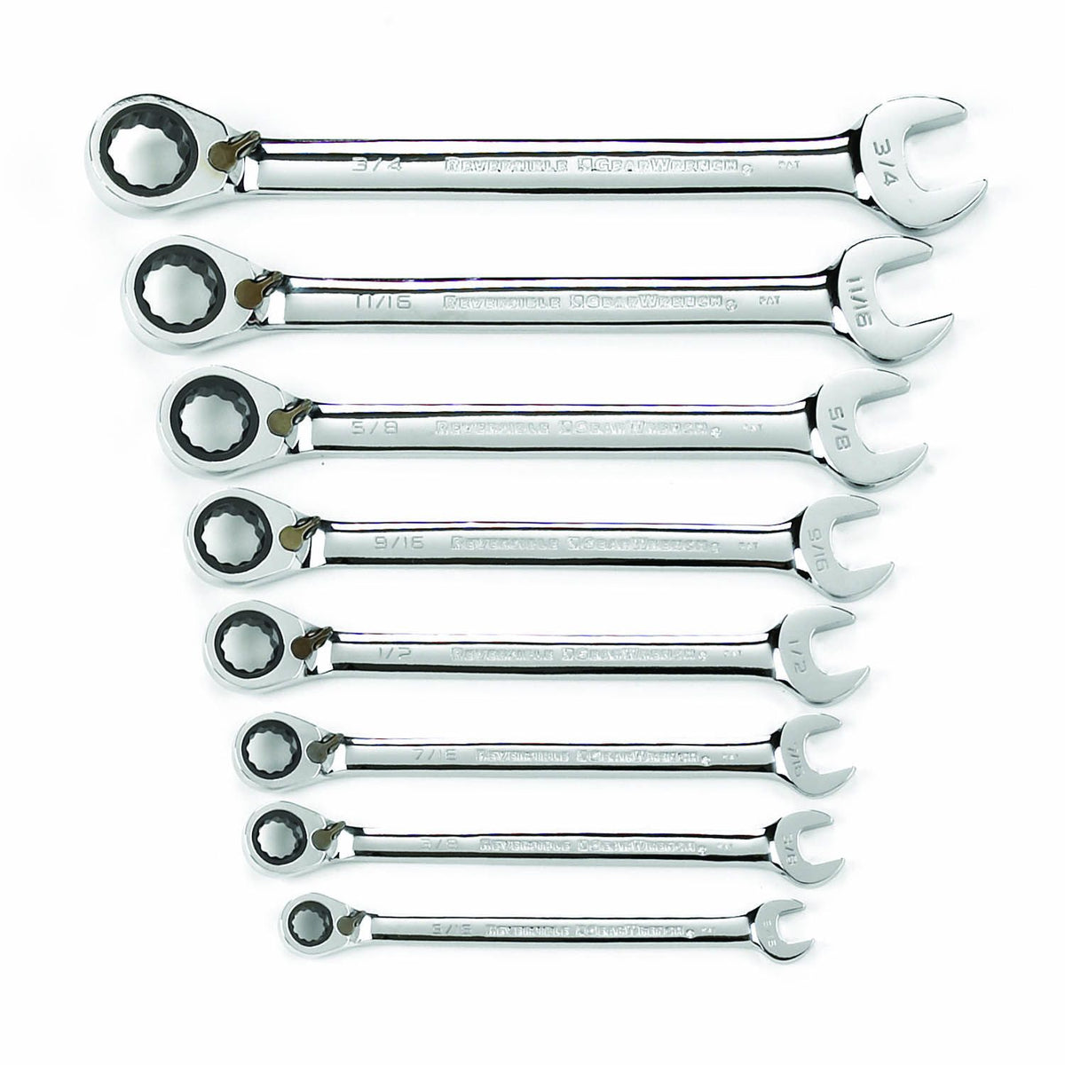 Gearwrench® Wrench Set Combination Ratcheting Reversible Tray SAE 8Pc | Accent Tools