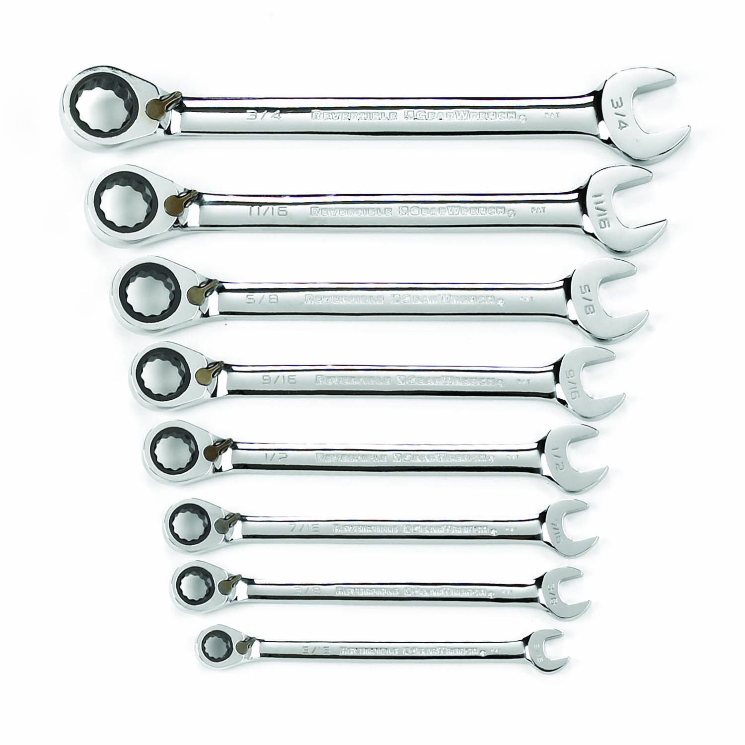 Gearwrench® Wrench Set Combination Ratcheting Reversible Tray SAE 8Pc | Accent Tools