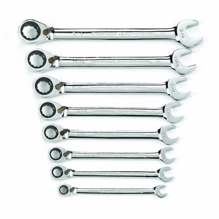 Gearwrench® Wrench Set Combination Ratcheting Reversible Tray SAE 8Pc | Accent Tools
