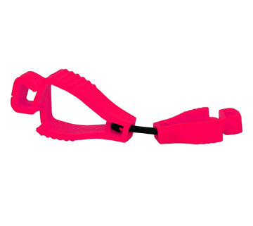 Pink hi-vis glove clip with safety breakaway feature
