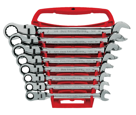 Gearwrench® 8pce SAE Flex Head Ratcheting Combination Wrench Set | Accent Tools