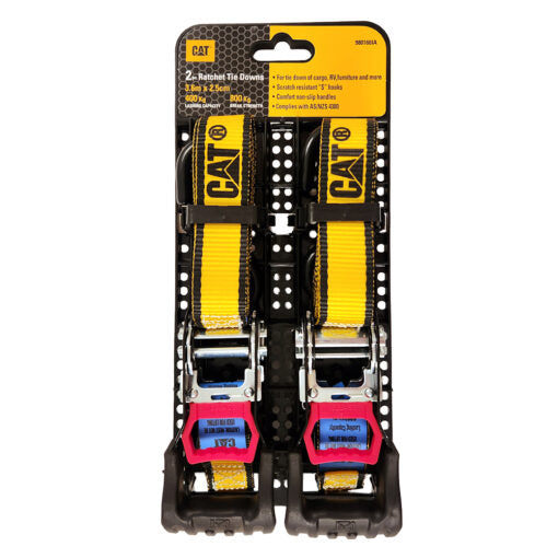 Cat® 3.6M x 25mm, 2pc Ratchet Tie-Down Strap - 400kg | Alltrade