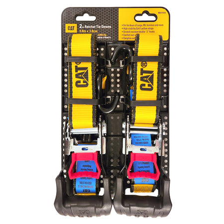 Cat® 4.8M x 38mm, 2pc Ratchet Tie-Down Strap - 1,020kg | Alltrade
