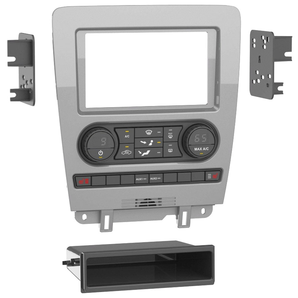 Fitting Kit Ford Mustang 2010 - 2014 Din & Double Din (Single Zone Manual Climate) (Silver) | Formula