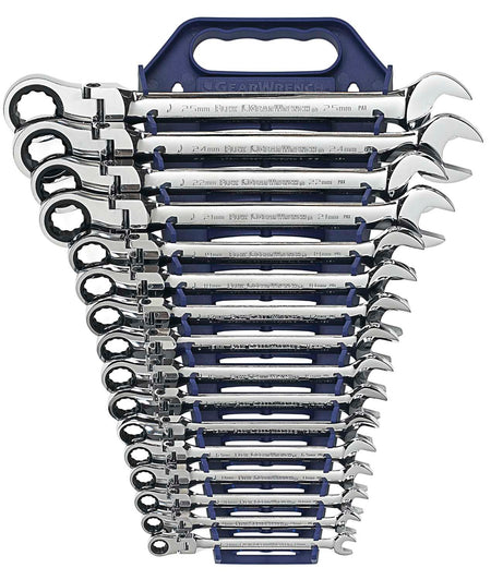 Gearwrench® Wrench Set Combination Ratcheting Flex Rack MET 16Pc | Accent Tools