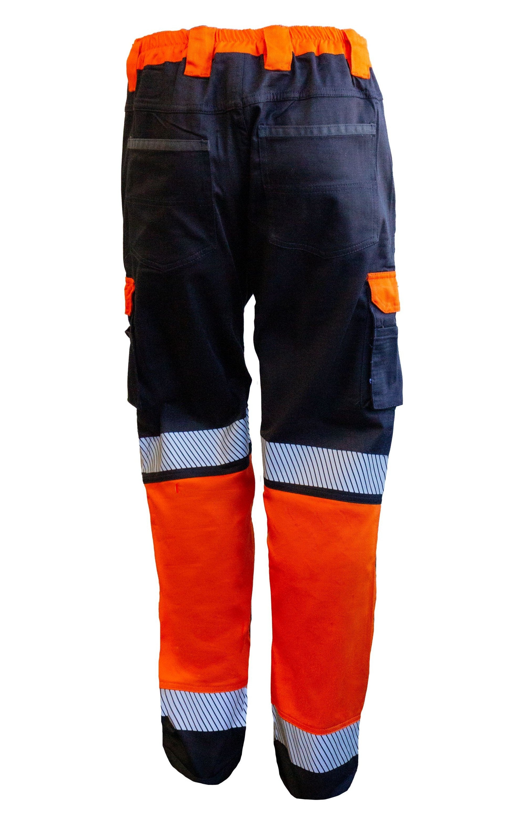Esko 220gsm Light Cargo Trousers, RIPSTOP BLK/ORN Tape-Size 122