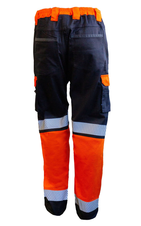 Esko 220gsm Light Cargo Trousers, RIPSTOP BLK/ORN Tape-Size 122