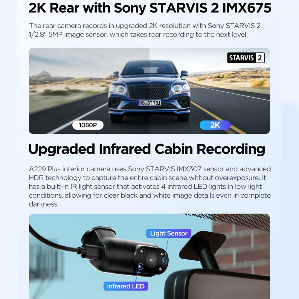 Viofo Dashcam A229 Plus 2k Front + Ir 5ghz Wifi + Gps | Formula