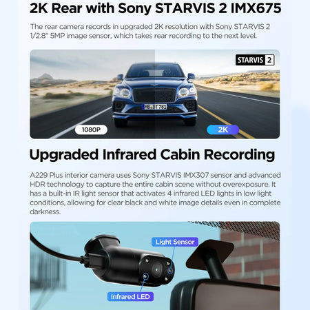 Viofo Dashcam A229 Plus 2k Front + Ir 5ghz Wifi + Gps | Formula
