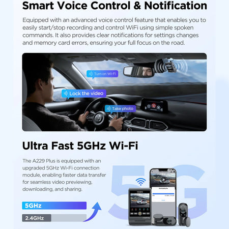 Viofo Dashcam A229 Plus 2k Front + Ir 5ghz Wifi + Gps | Formula