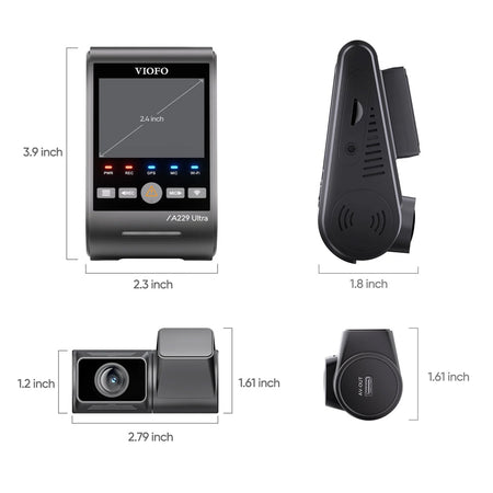 Viofo Dashcam A229 Ultra 4K Front + 4K Rear 5Ghz Wifi + Gps