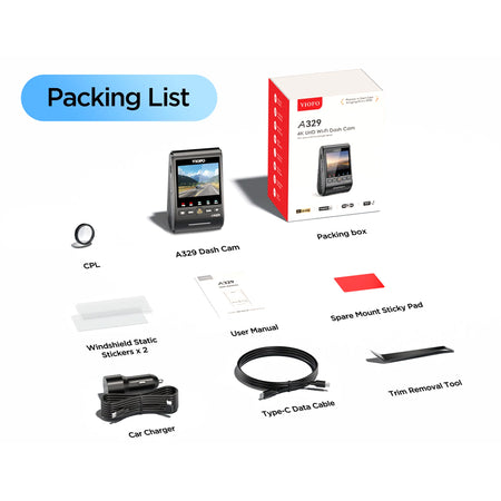 Viofo Dashcam A329 4k Single Channel Wifi 6 Gps | Formula