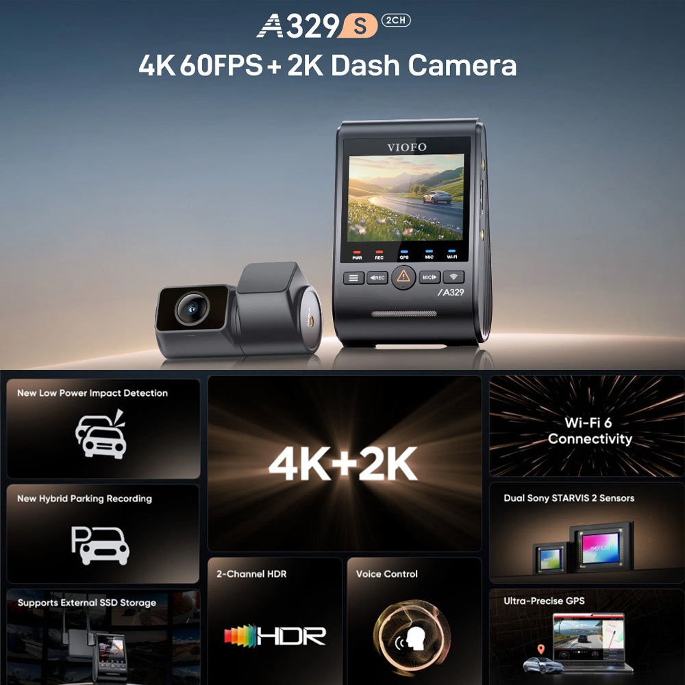 Viofo Dashcam A329 4k Front 2k Rear Channel Wifi 6 Gps | Formula