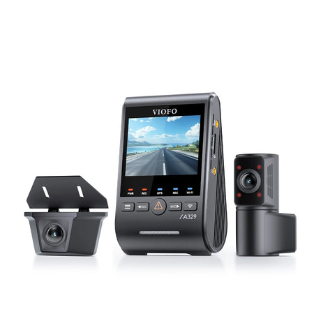 Viofo Dashcam A329 4K Front + 2K Fisheye Internal + 2K Waterproof Rear Wifi 6 Gps