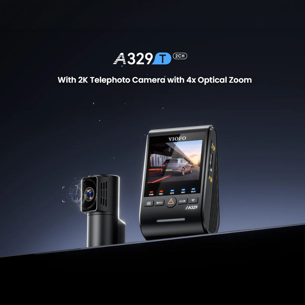 Viofo Dashcam A329 4K Front + 2K Telephoto Rear Channel Wifi 6 Gps