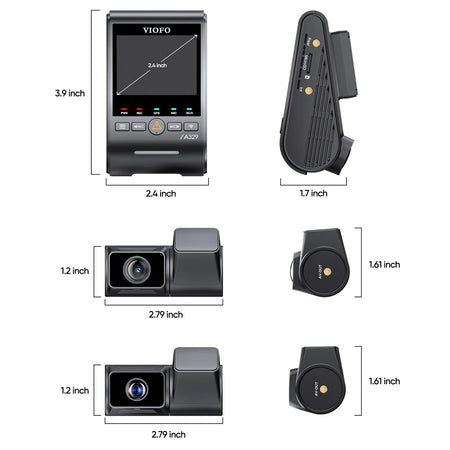 Viofo Dashcam A329 4K Front + 2K Rear + 2K Telephoto Wifi 6 Gps