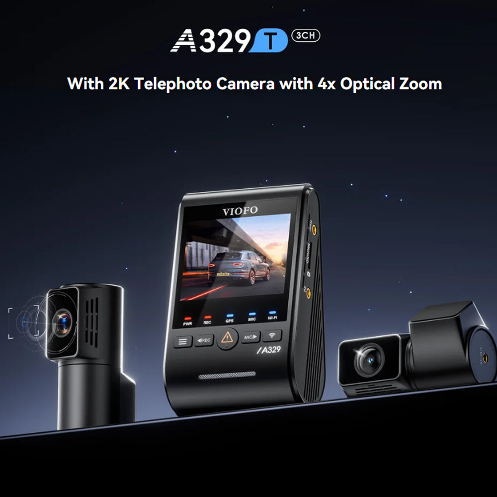 Viofo Dashcam A329 4K Front + 2K Rear + 2K Telephoto Wifi 6 Gps