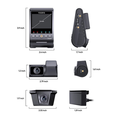 Viofo Dashcam A329 4K Front + 2K Telephoto + 2K Waterproof Rear Wifi 6 Gps