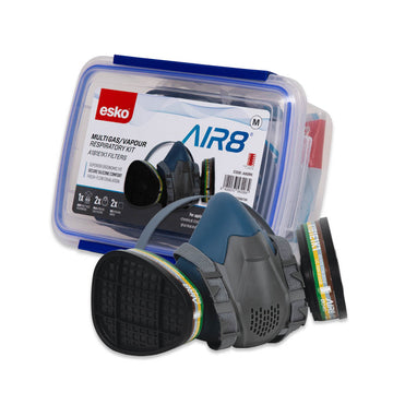 Esko 8600 half-face respirator with A1B1E1K1 gas filters and hygiene wipes
